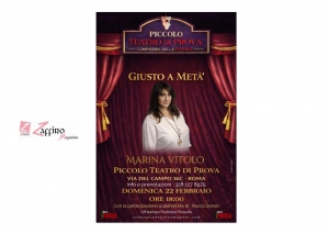 Al Piccolo Teatro di Prova, tra i pi&ugrave; piccoli d'Italia, arriva "Giusto a Met&agrave;" con Marina Vitolo