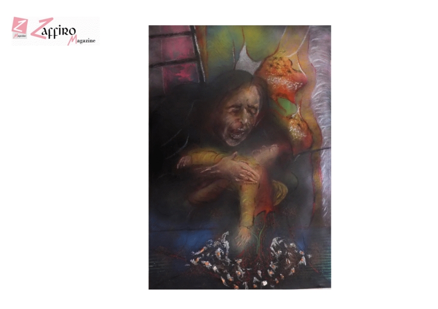 La nuova opera di Guadagnuolo: “L’abbandono”- ciascuna madre piange, alla base della Croce, i figli vittime del conflitto.