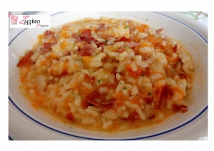 Risotto con zucca, speck e crema asiago